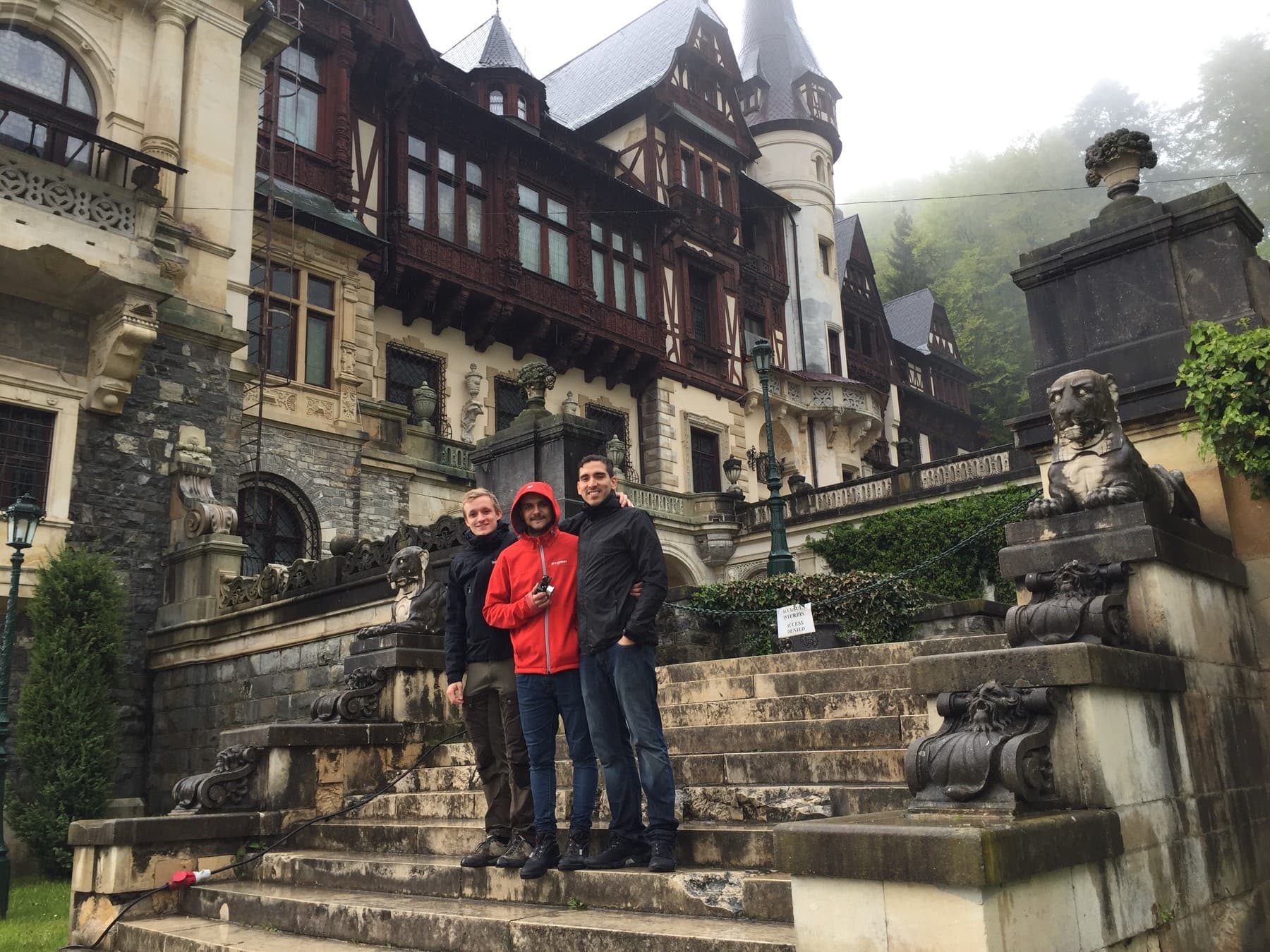 Dennis, Carlos and I outside the Peleș Castle