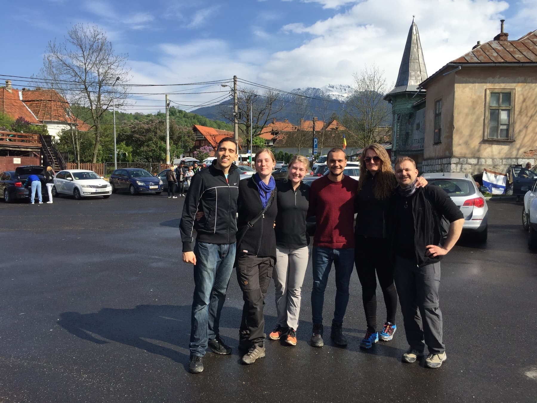 The family outside the Bran Castle