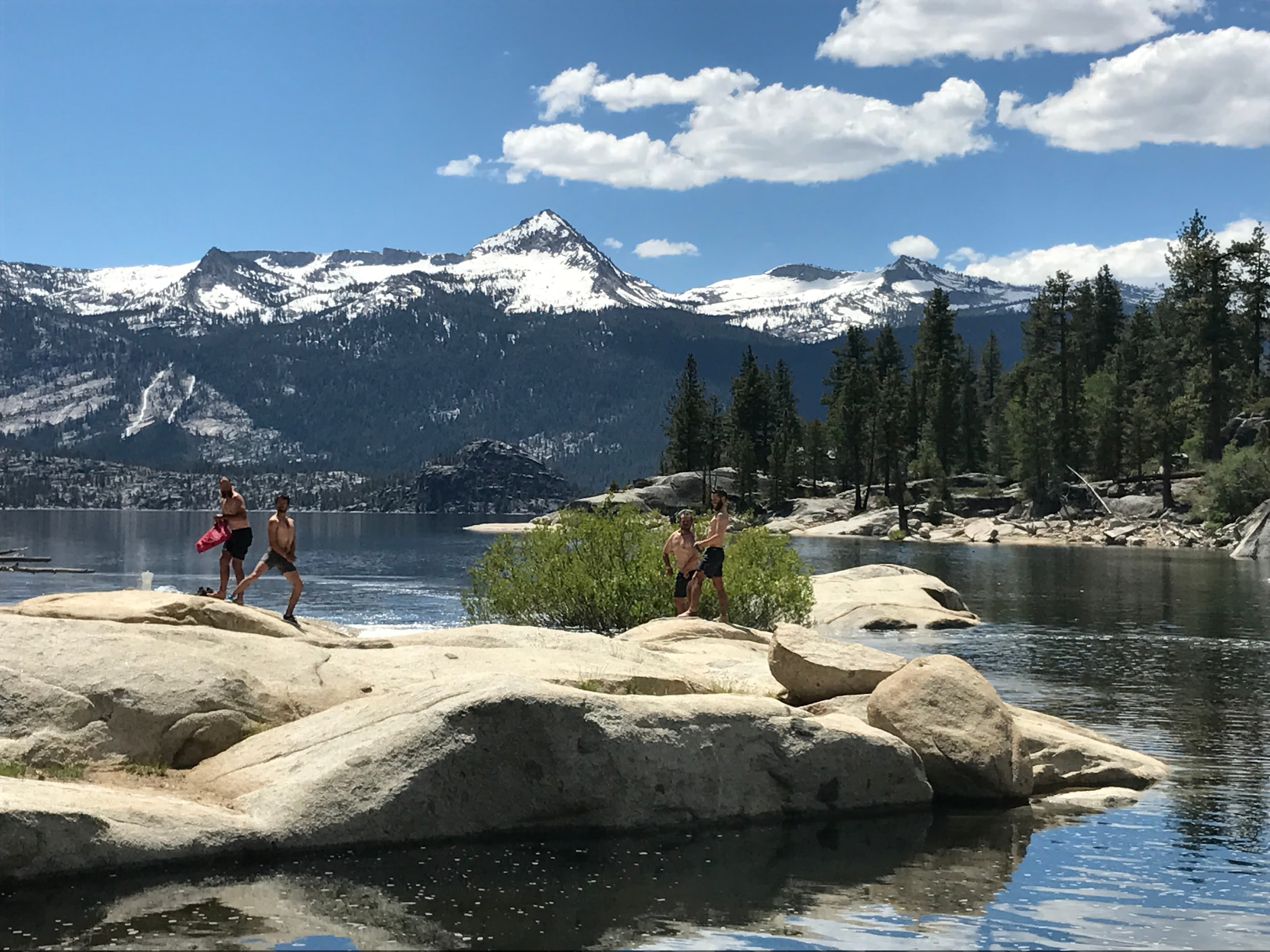 Ice-cold swimming in a Sierra lake
