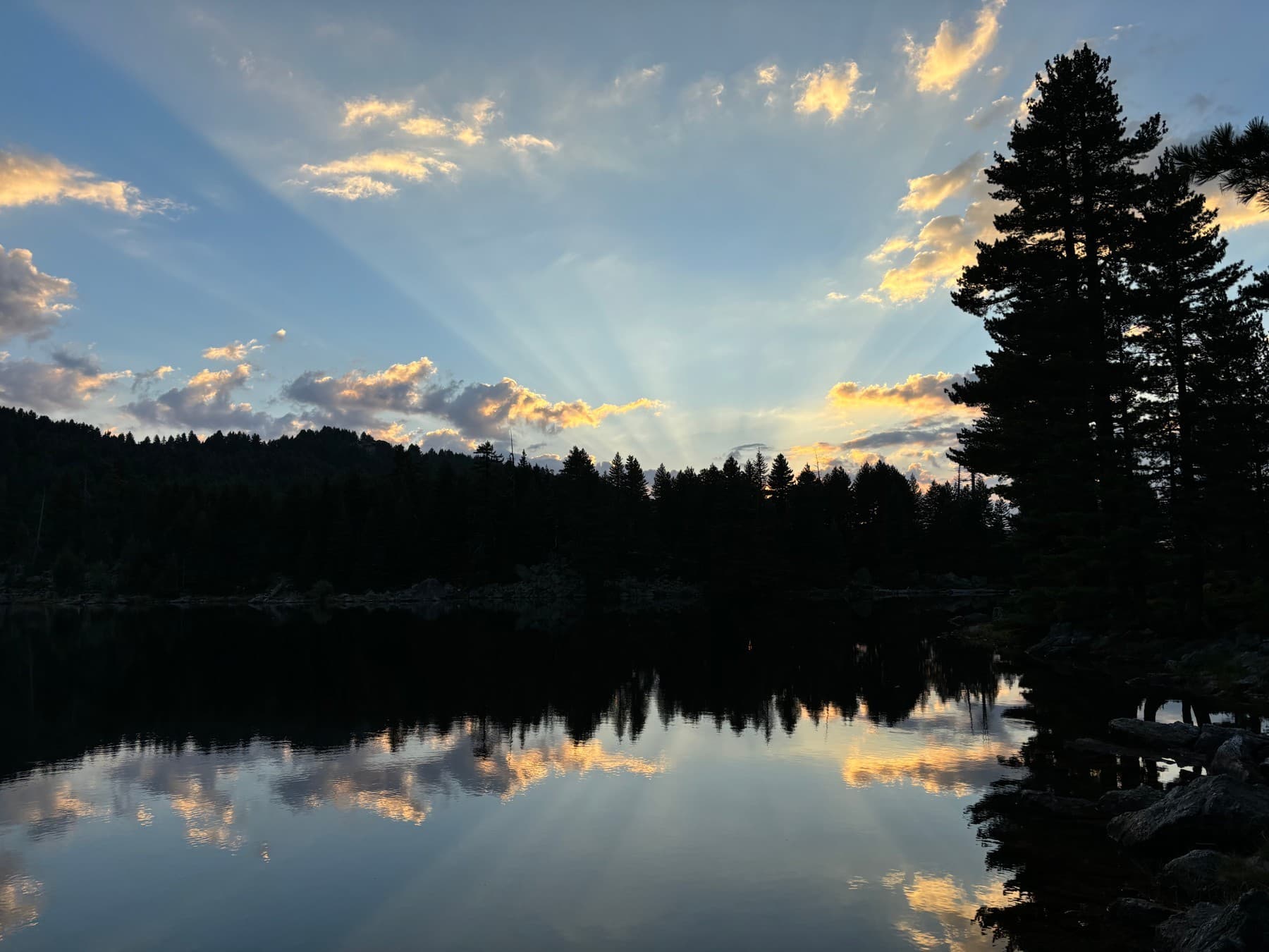 Sunset over the Hrid lake between Babino Polje and Plav