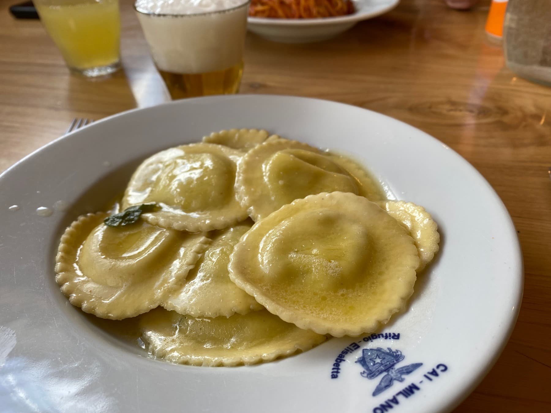 Pasta at Refugio Elisabetta - on the way to Refuge de Mottets